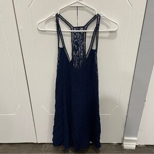 City Triangles Blue Lace Swing Mini Dress